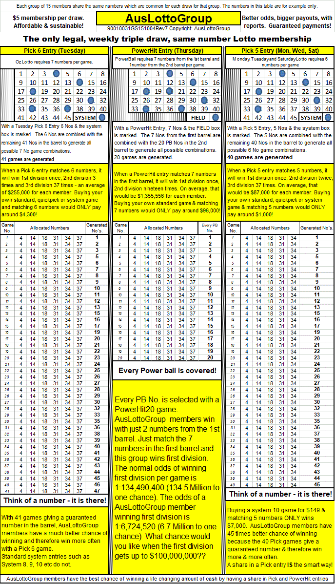 Pick5, Pick6 and PowerHit20 entries greatly improve the chances to win